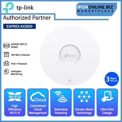 TP-LINK EAP653 AX3000 Ceiling Mount WiFi 6 Access Point